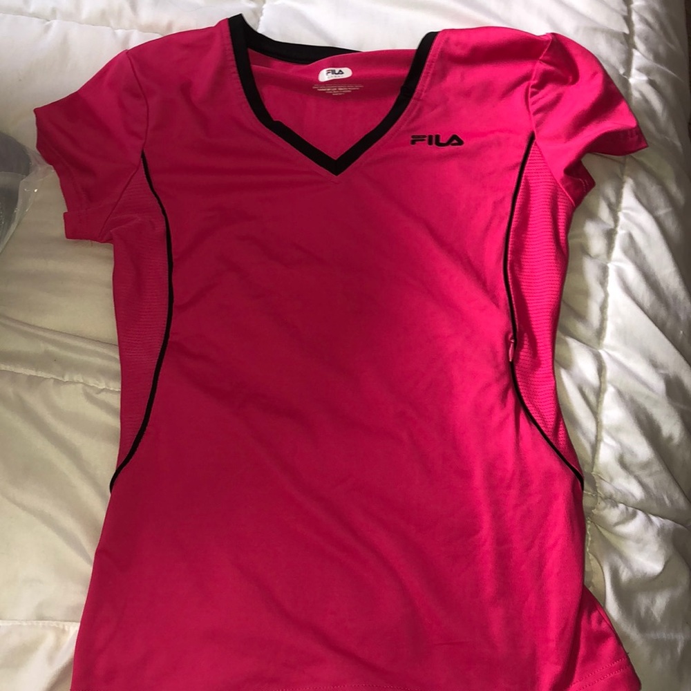 Fila pink v neck running tee